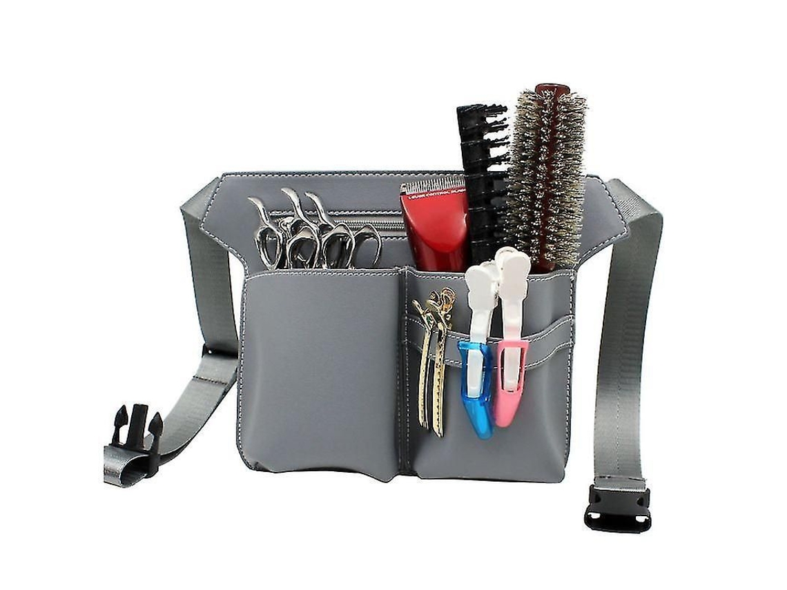Bolsa De Cintura Para Tijeras De Barbería Herramienta Profesional Peluquería Salón De Belleza Gris