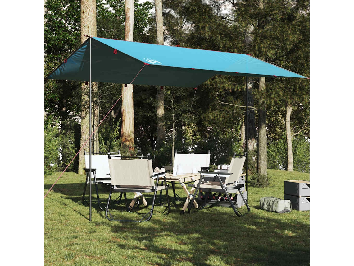 Vidaxl Lona De Campismo 360x294 Cm Impermeável Azul