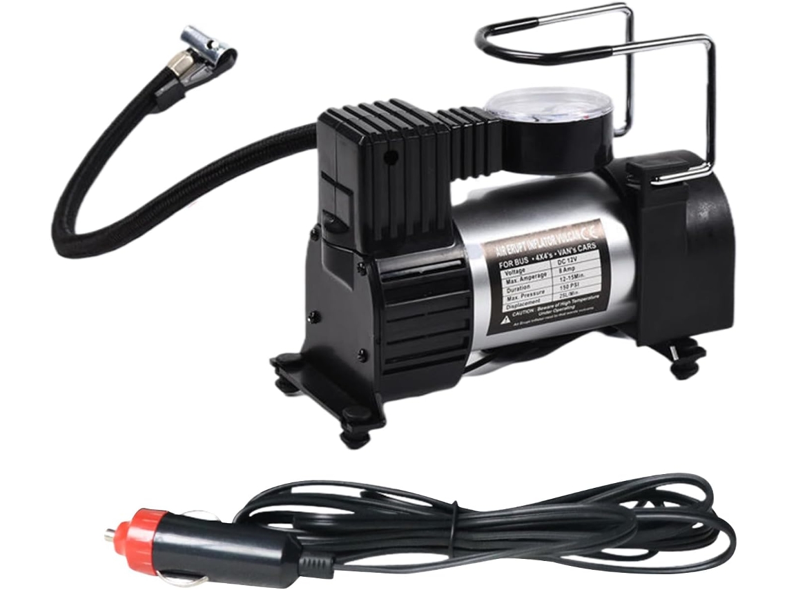 Compressor De Ar Portátil De 12v Com Manômetro Integrado