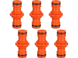 Conector De Tubo Duplo Masculino Para Juntar Mangueira De Jardim (laranja) 6 Unidades