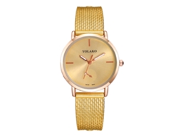 Relógio de Pulso Feminino de Moda Casual Quartzo com Pulseira de Plástico Ouro
