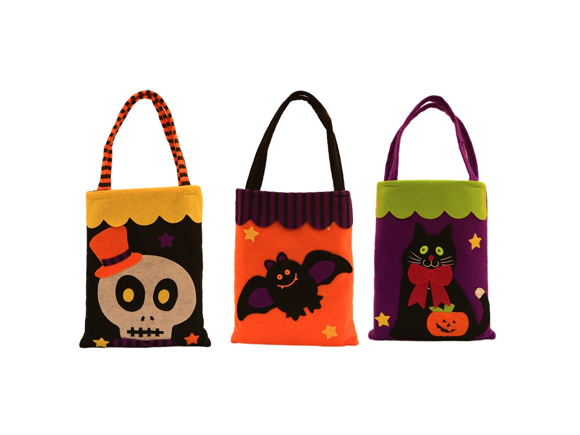 3 Pcs Sacos de Halloween Grandes Reutilizáveis para Compras e Guloseimas NEVEANCE