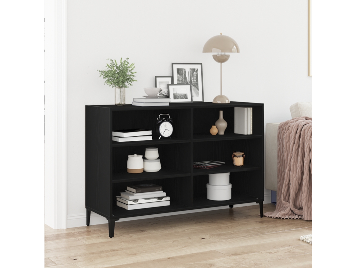 Aparador de roble negro 103,5x35x70 cm Madera de ingeniería