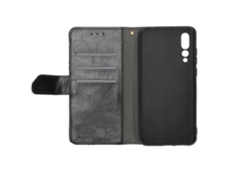 Capa para Celular Huawei P20 Pro com Fivela Lateral Magnética e Armazenamento, Capa de Couro Pu de Cor Solida Protetora EOOCOO