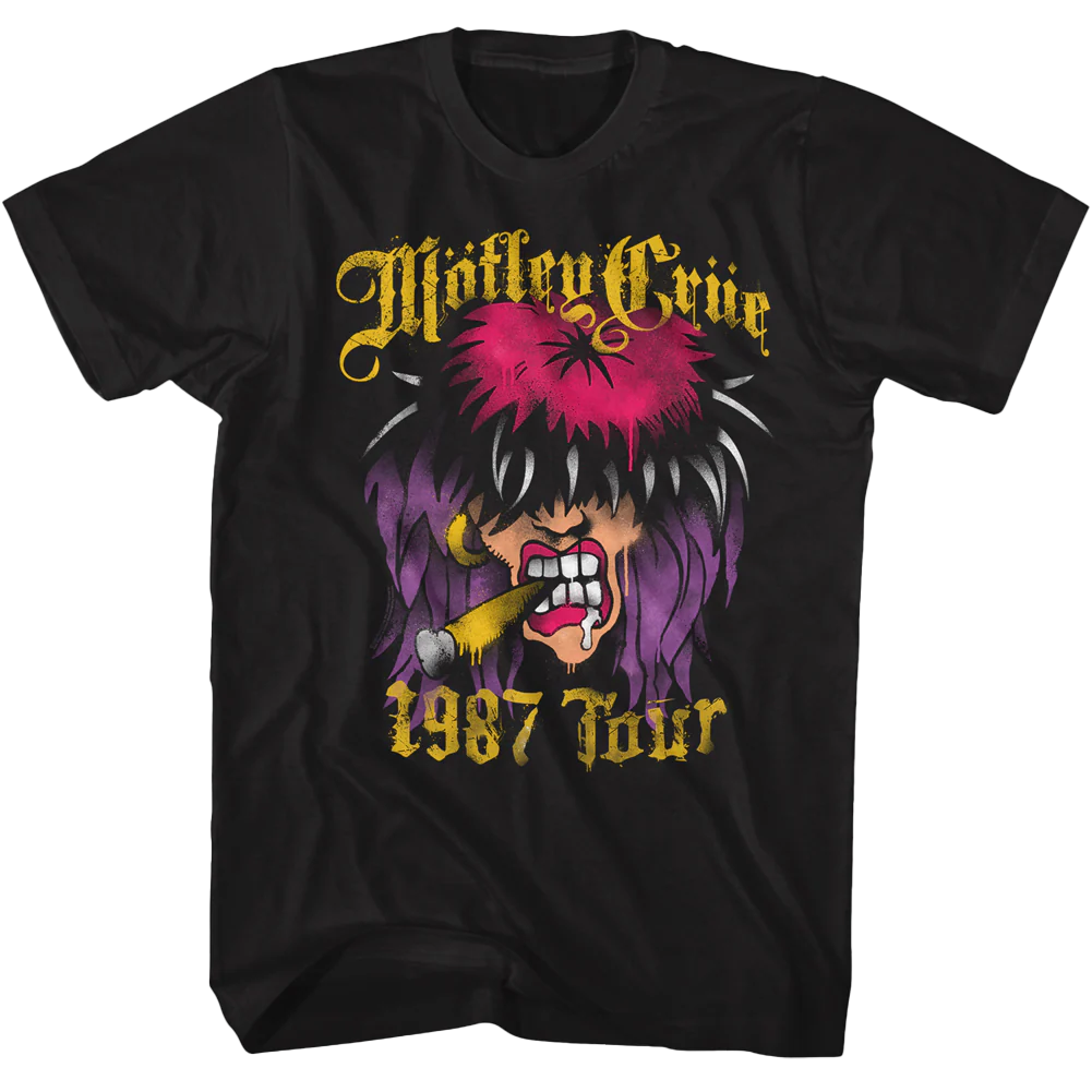 Motley Crue Spray Paint 1987 Tour T-shirt Unisex Rockinstone Size:m