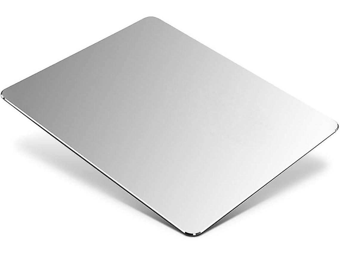 Mousepad De Metal De Alumínio, Fino E Rígido, Dupla Face À Prova Dágua, Prateado. Olysi Shop