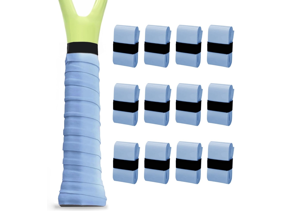 Conjunto de 12 Overgrips GERTIZ para Raquete de Tênis Antiderrapante e Absorvente de Suor Azul