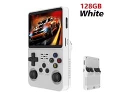 Console Portátil Retrô R36s, Tela Ips de 3,5 Polegadas, 128gb, Branco AQUAFORGE