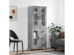 Vidaxl Armário Alto 69,5x34x180 Cm Derivados De Madeira Cinza Cimento