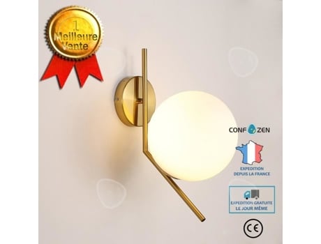 Confo®nordico Luminária de Parede Pós Moderna Bola de Vidro Sala Quarto Cabeceira Varanda Corredor Ferragens Confozen