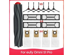 Kit De Substituição Para Aspirador Robô Eufy Omni S1 Pro: 1 Escova Rotativa, 6 Escovas Laterais, 4 Filtros Hepa, 4 Sacos De Pó._ozo