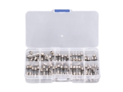 Kit de 100 Fusíveis de Vidro 5x20mm, 0 20a, Variados para Automóveis e Brinquedos