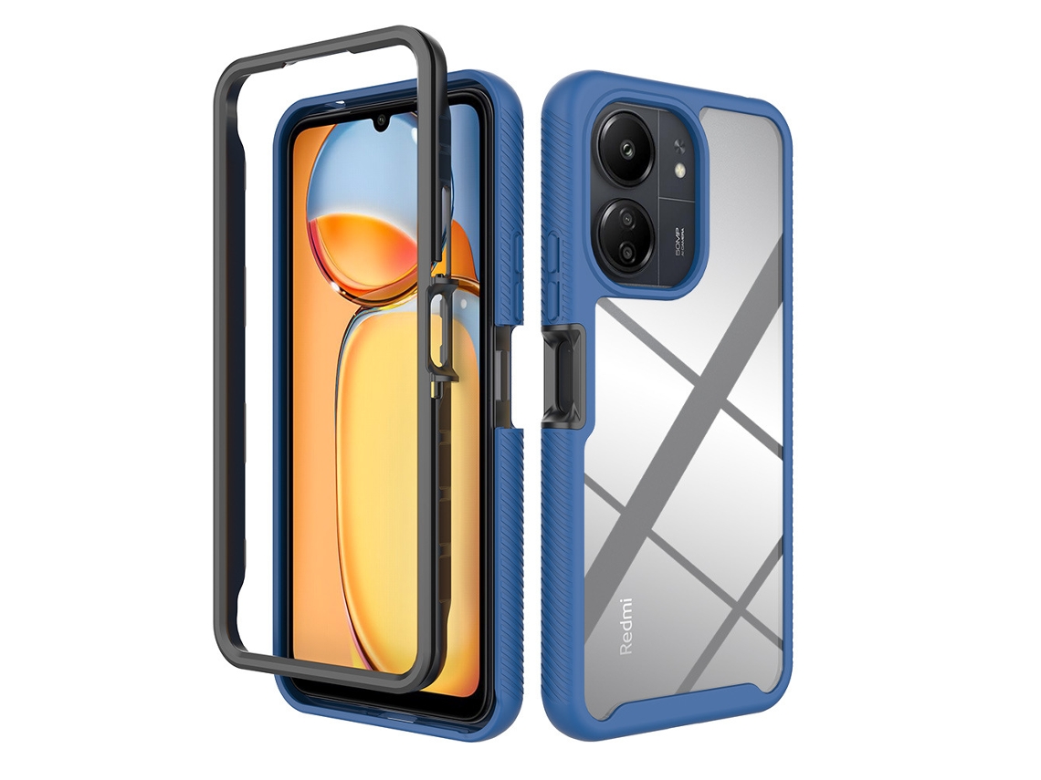 Capa Para Redmi 13c 4g/5g, Resistente E Com Dupla Camada De Proteção Azul Panoona
