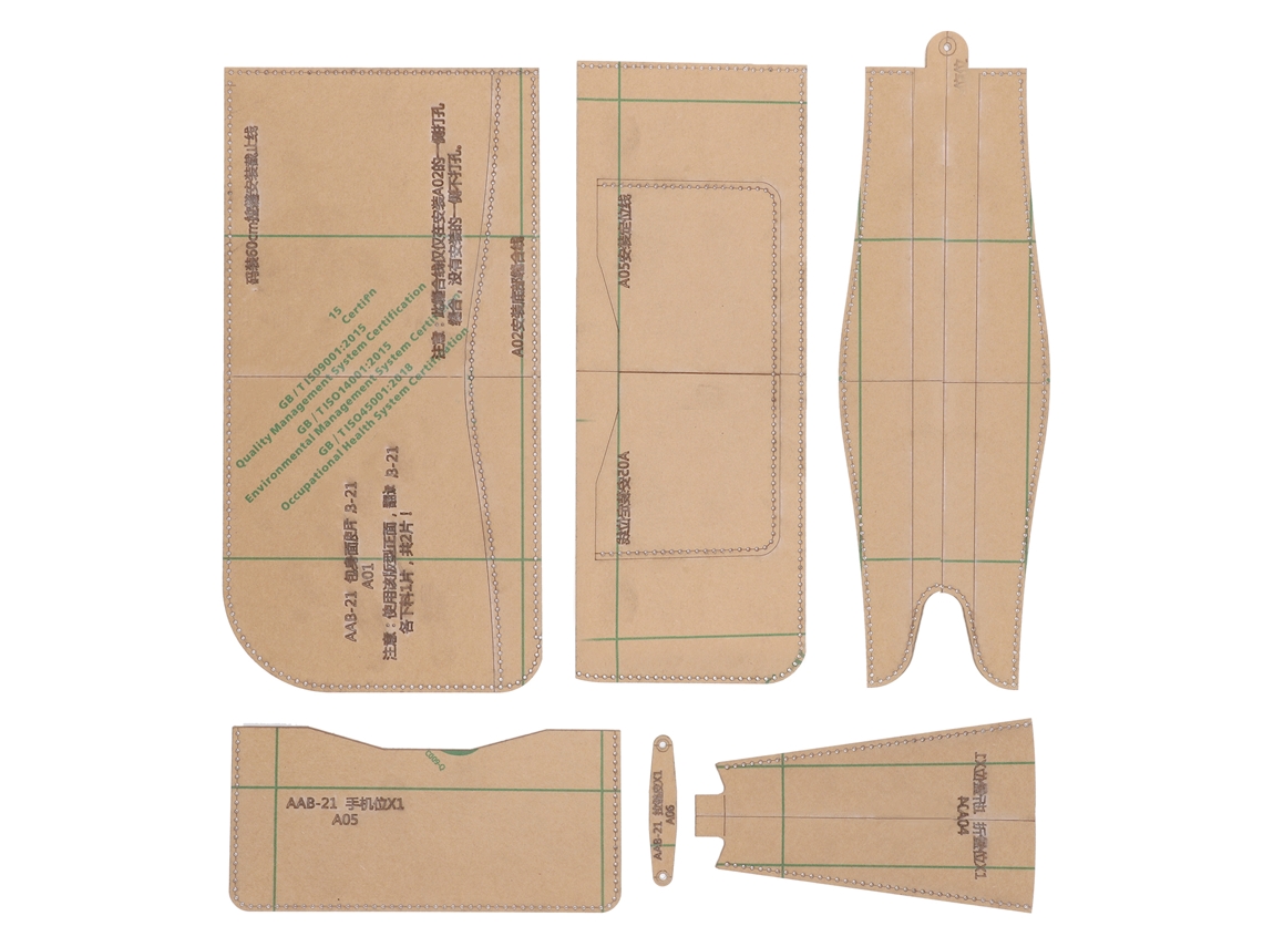 Conjunto de 6 Peças de Moldes Acrílicos para Bolsas, Artesanato em Couro e Outros Materiais para Projetos Diy. AQUAFORGE