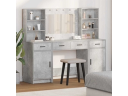 Vidaxl Conjunto De Mesa De Maquiagem Com Led 3 Unid. Cinzento