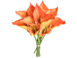 12 Peças Flores Artificiais De Seda De Lírio De Calla Laranja 13,5 Para O Dia Das Mães, Páscoa, Casa, Cozinha E Casamento Ehstmind
