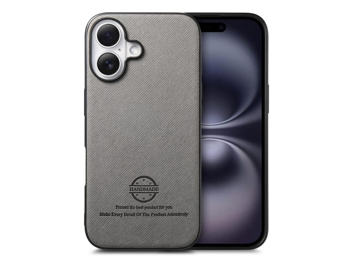 Capa Para Iphone 17 - Tecido Sarja E Couro