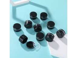 10 Vasos Redondos de 20ml com Tampas de Rosca MDUG (preto)