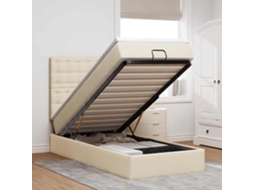 Estrutura De Cama Otomana Com Creme De Colchão 90x190cm Tecido