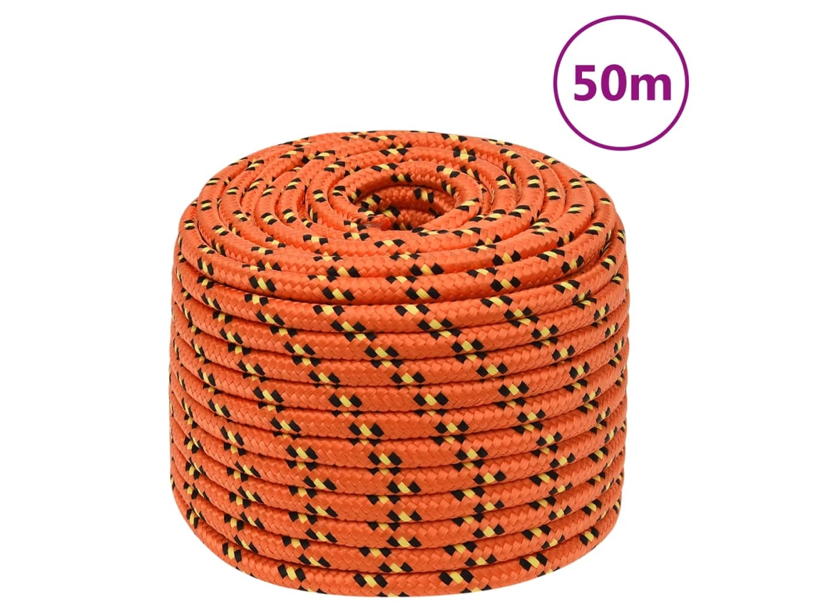 Vidaxl Corda De Barco 14 Mm 50 M Polipropileno Laranja