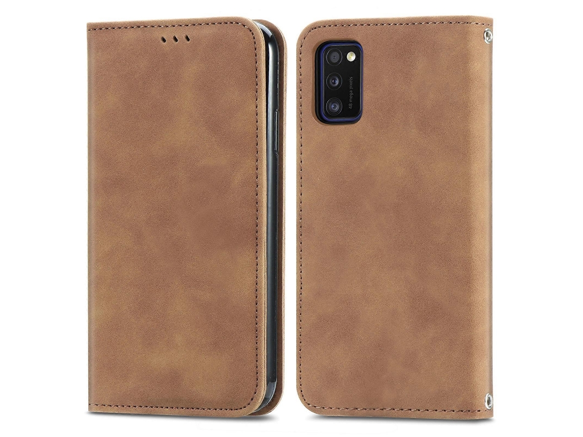 Capa Couro Para Samsung Galaxy A01, Preta, Elysve