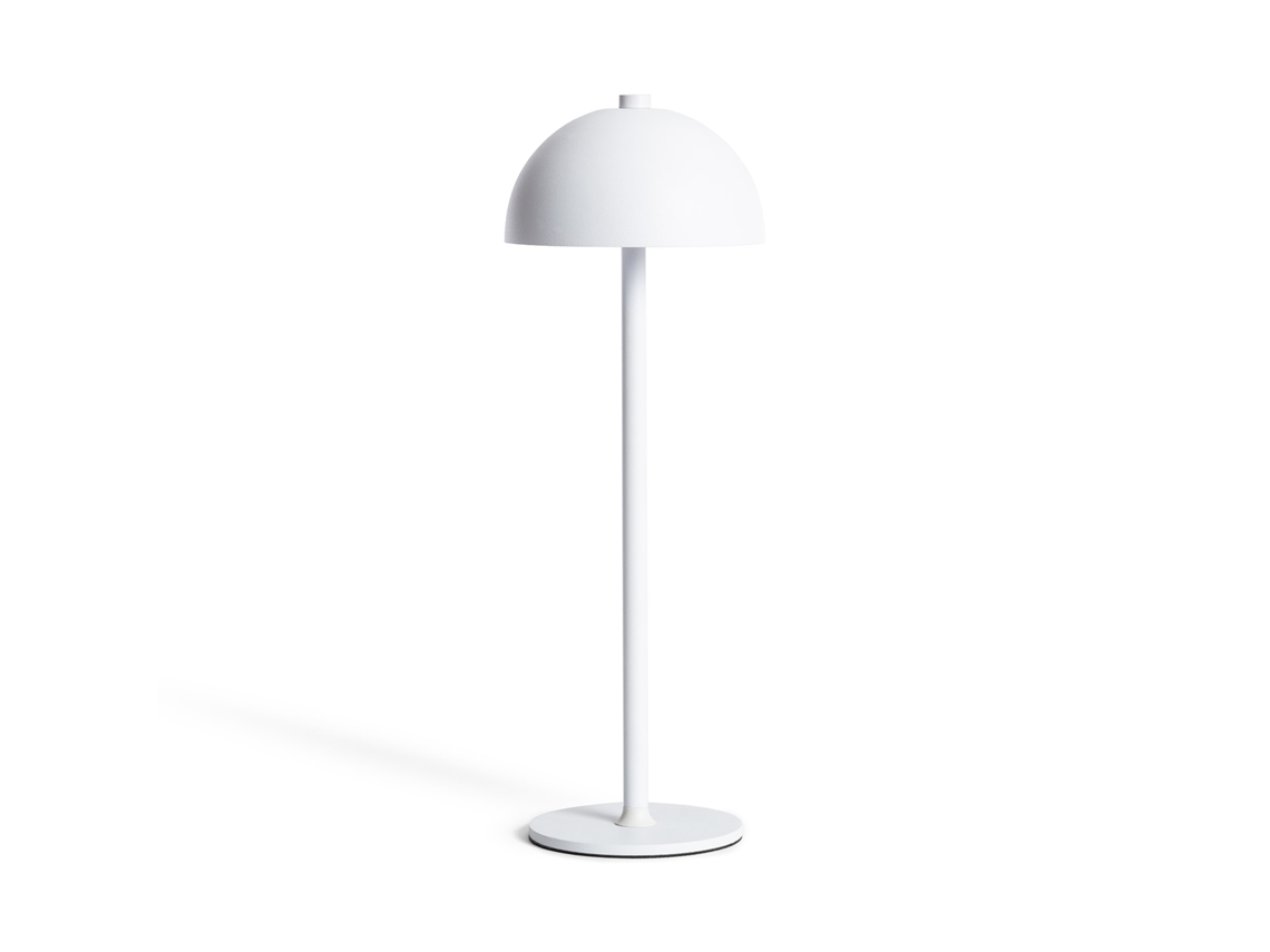 Candeeiro De Mesa Led Portátil Em Metal Com Bateria Usb Recarregável Kael Branco