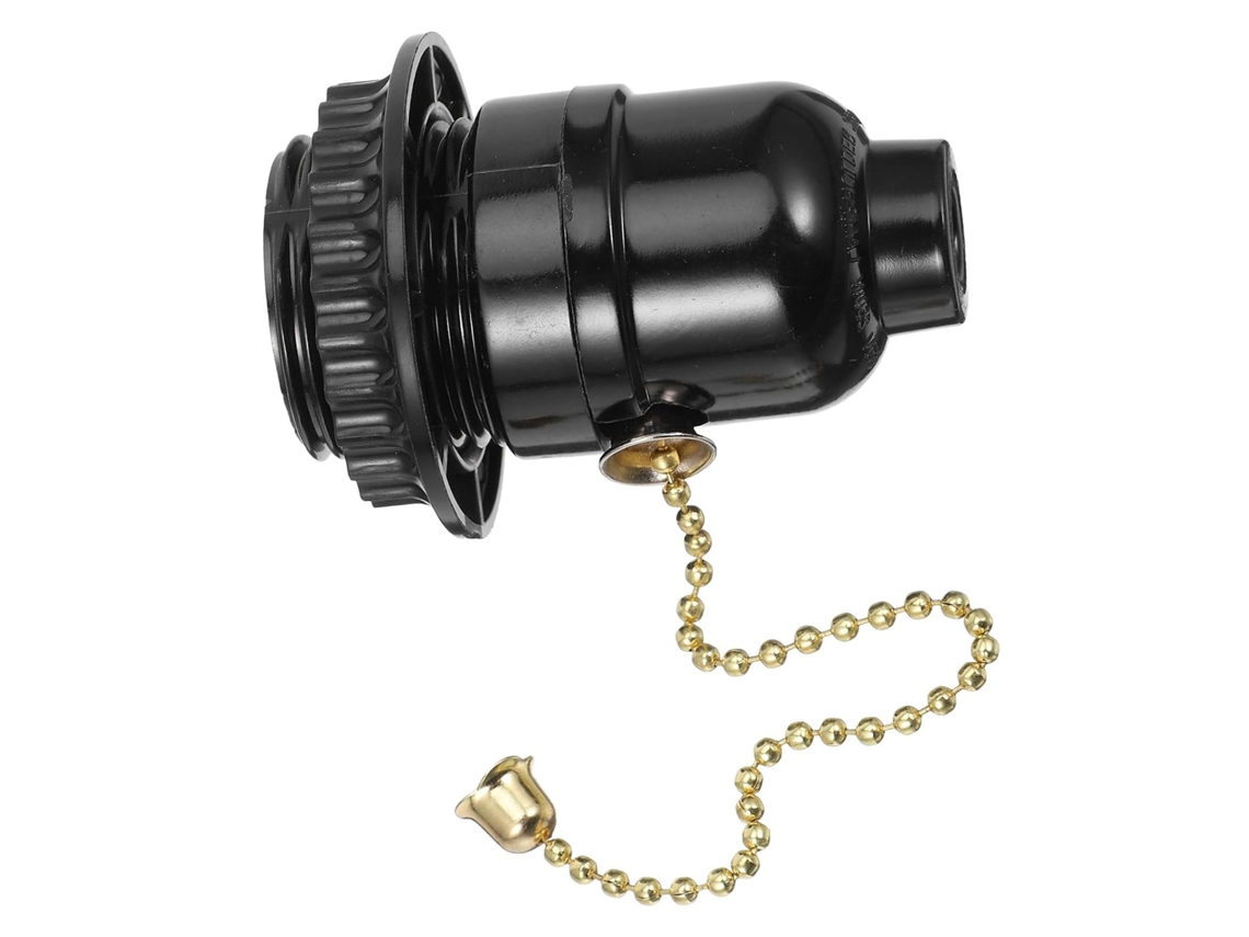Soquete E27 De Plástico Com Interruptor De Corrente, Compatível Com Lâmpadas.