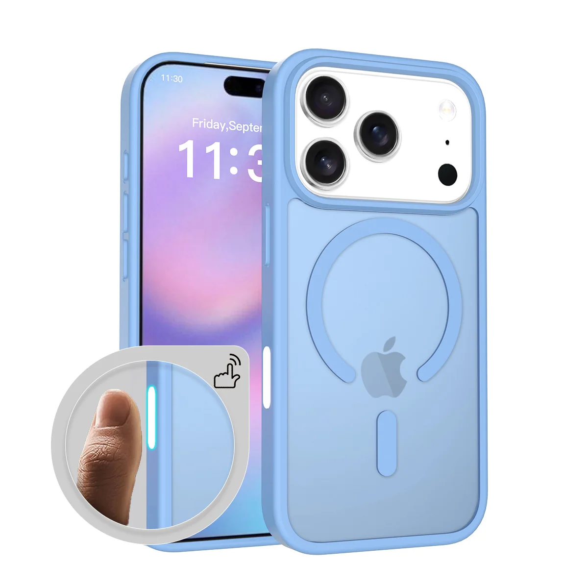 (azul Celeste, Iphone 17) Capa Fosca De Alta Qualidade, Em Tons Vibrantes E Agradável Ao Toque, Compatível Com Carregamento Sem Fio Magnético.