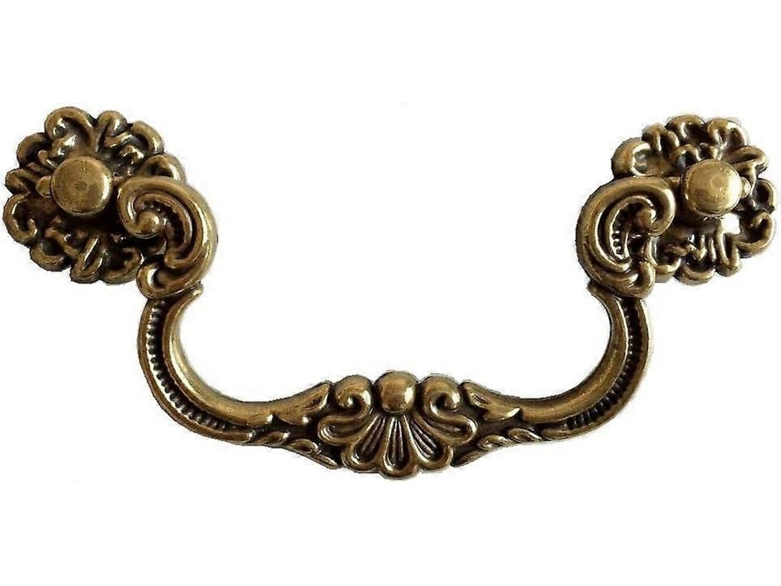 Puxador De Gaveta Estilo Vintage Com Alça, 4 Polegadas, Acabamento Bronze Antigo E Branco