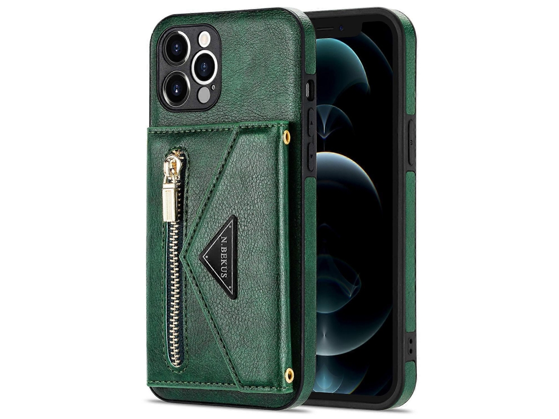 N.bekus Para Iphone 13 Pro 6,1 Polegadas Com Design De Suporte, Capa Tipo Carteira De Couro Pu Capa De Tpu