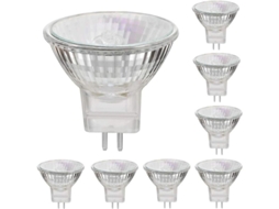 Lâmpadas Halógeno Mr11 12v 35w Base Gu4 2800k Branco Quente Regulável Pacote De 8