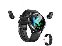 Smartwatch 2 Em 1. Rodada 1,39 Polegadas, Fones De Ouvido Bluetooth Tws Com Fones De Ouvido, Monitor De Som, Para Ios E Android Bestvite (preto)