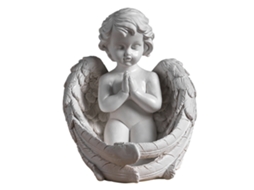 Vela em formato de anjo em resina com base de cartão 18,5x17,5x19,5cm LAXISCREED