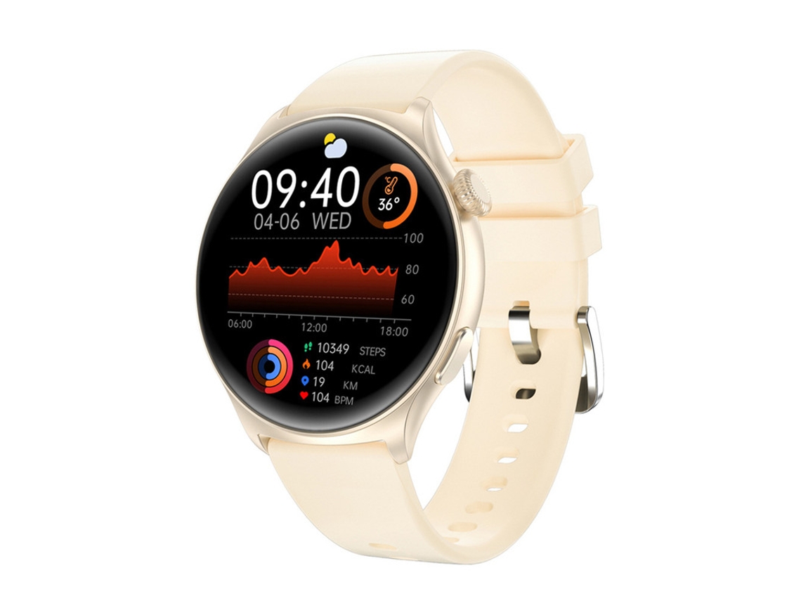 Relógio Inteligente Mx16 Monitor de Glicose no Sangue Frequência Cardíaca Pressão Arterial Sono e Saúde Bege GODTVAGT