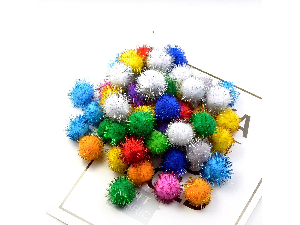 Sicraft 50 Peças Glitter Tinsel Pompons Bolas Brilhantes Para Artesanato Diy/decoração De Festa/gato Ehstmind (3cm 50pcs)