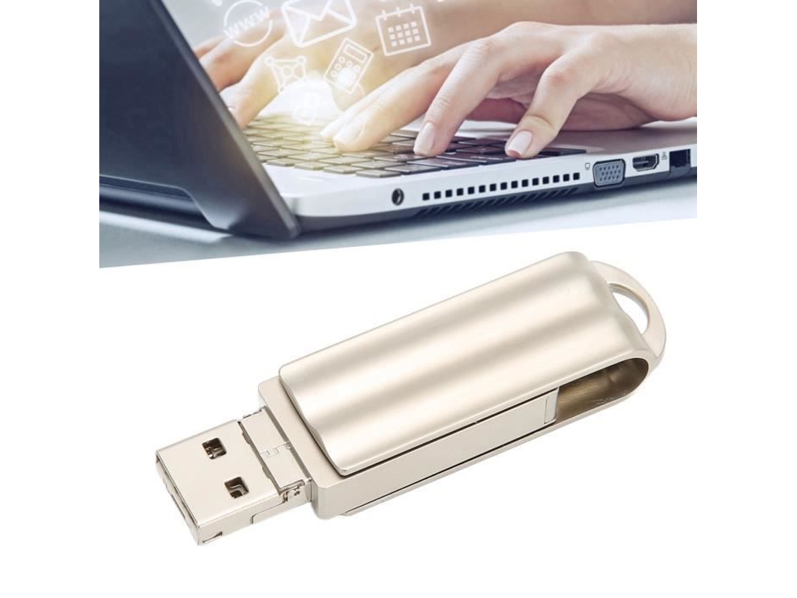 Usb Flash Drive 256G Usb 2.0 Usb Flash Drive 2 em 1 de Alta Velocidade 256G U Disk Information Transfer Leitor de Armazenamento de Computador HURRISE