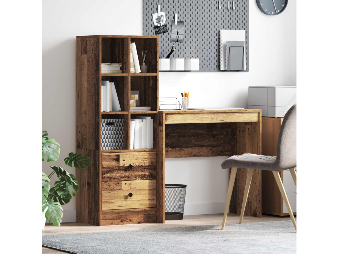 Vidaxl Mesa Madeira Antiga 125,5 X 40 X 127 Cm 2 Unid.