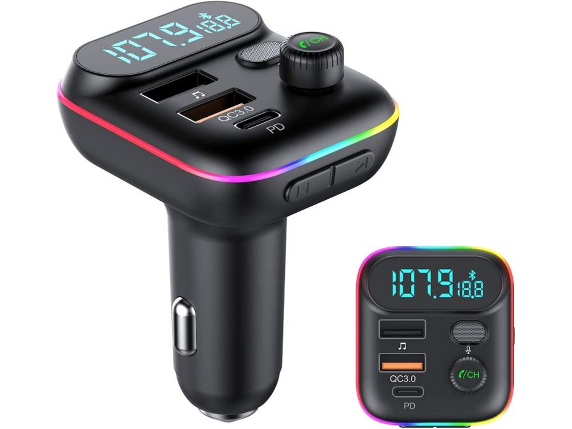 Transmissor Fm Bluetooth Yizhood T70 Pd3.0 Type C 20w Tf/u Disk Preto