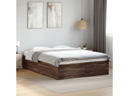 Estrutura De Cama 135x190cm Derivados Madeira Carvalho Castanho
