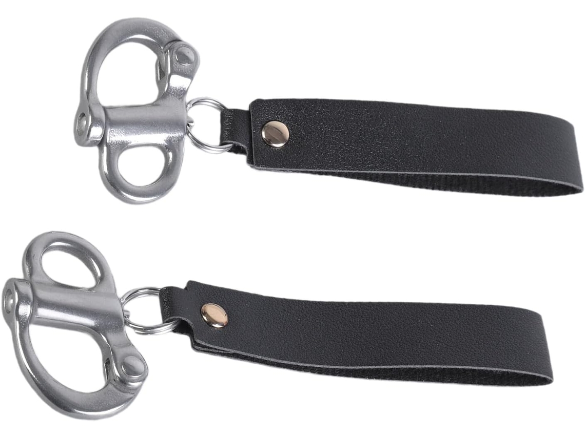 Scba - 2 Algemas De Liberação Rápida Com Cabo De Couro, Aço Inoxidável, Para Bombeiros Para Uso Doméstico E Profissional