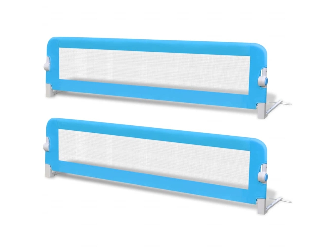 Conjunto 2 Barra De Segurança Para Cama De Criança Vidaxl Azul