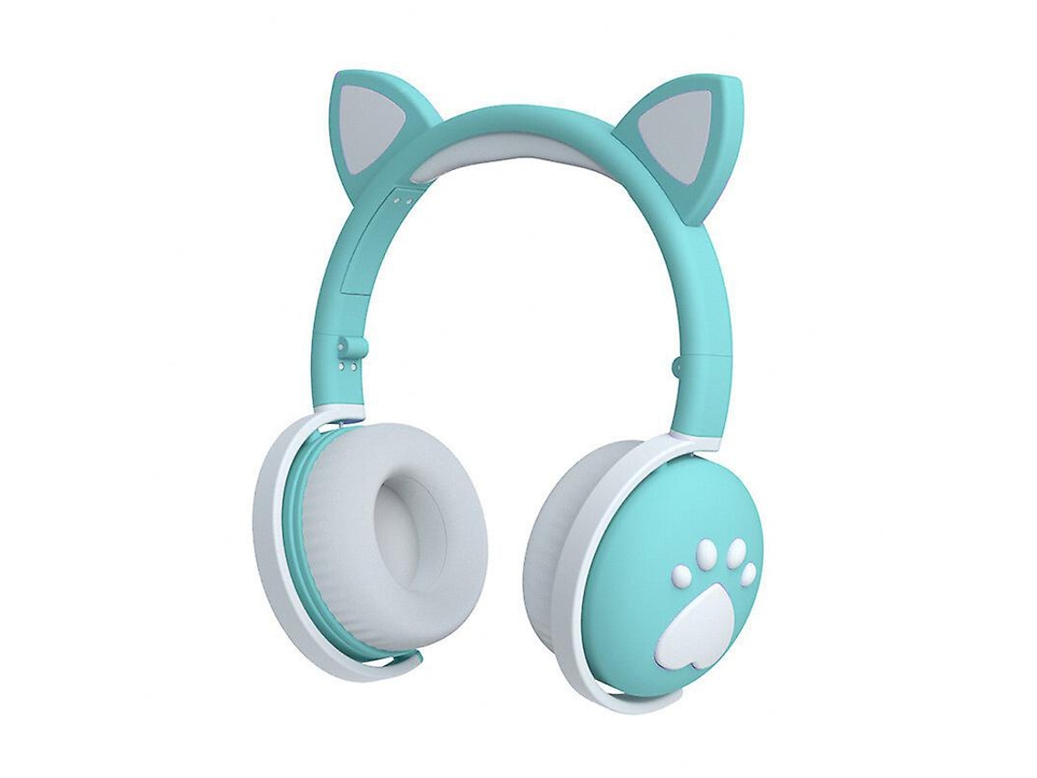 Auscultadores Bluetooth Jogos estéreo redução de ruído orelha de gato jogos de computador verde menta