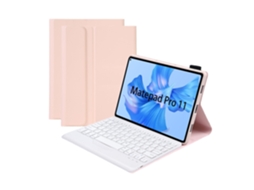 Lurelia Capa Com Teclado Bluetooth Para Huawei V7 Pro 11 Separável, Layout Pt, Rosa