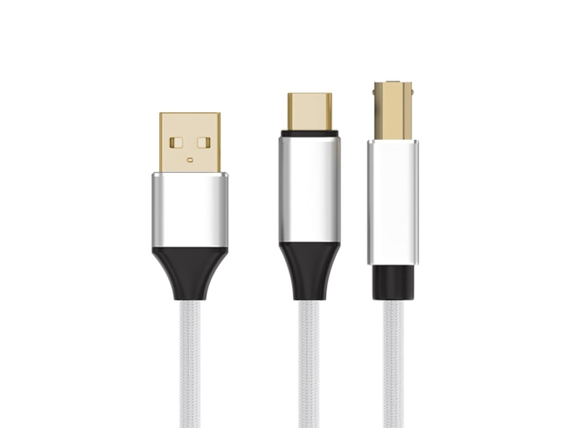 Cabo Lurelia USB-C para USB-B, dados para impressoras, scanners e controladores MIDI.