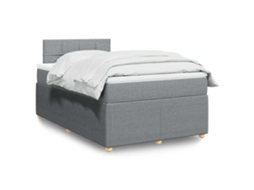 Vidaxl Cama Boxspring com Colchão 120x190 Cm Tecido Cinzento claro