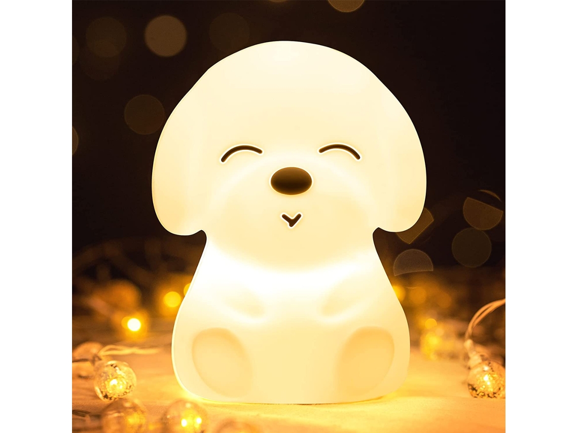 Luz Noite Recarregável Puppy Silicone 8 Cores Presente Infantil Kawaii NEVEANCE