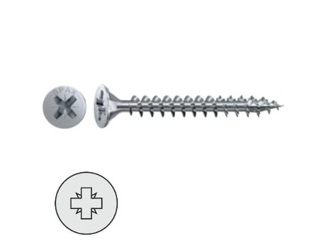 Tornillo rosca madera cabeza plana pozidriv spax wirox a3j largo 35mm diámetro 4.5mm (caja 500)