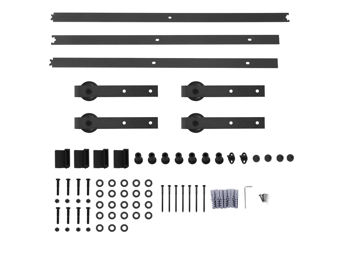 Suporte de suspensão Trilho para Celeiro em aço carbono (conjunto de suporte duplo de 8 peças, estilo regular)
