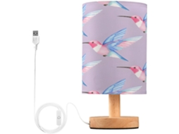 Abajur De Cabeceira Em Beija Flor Formato Para Quarto, Con Portas de Carregegamento USB C, Luminária De Mesa Cabeceira