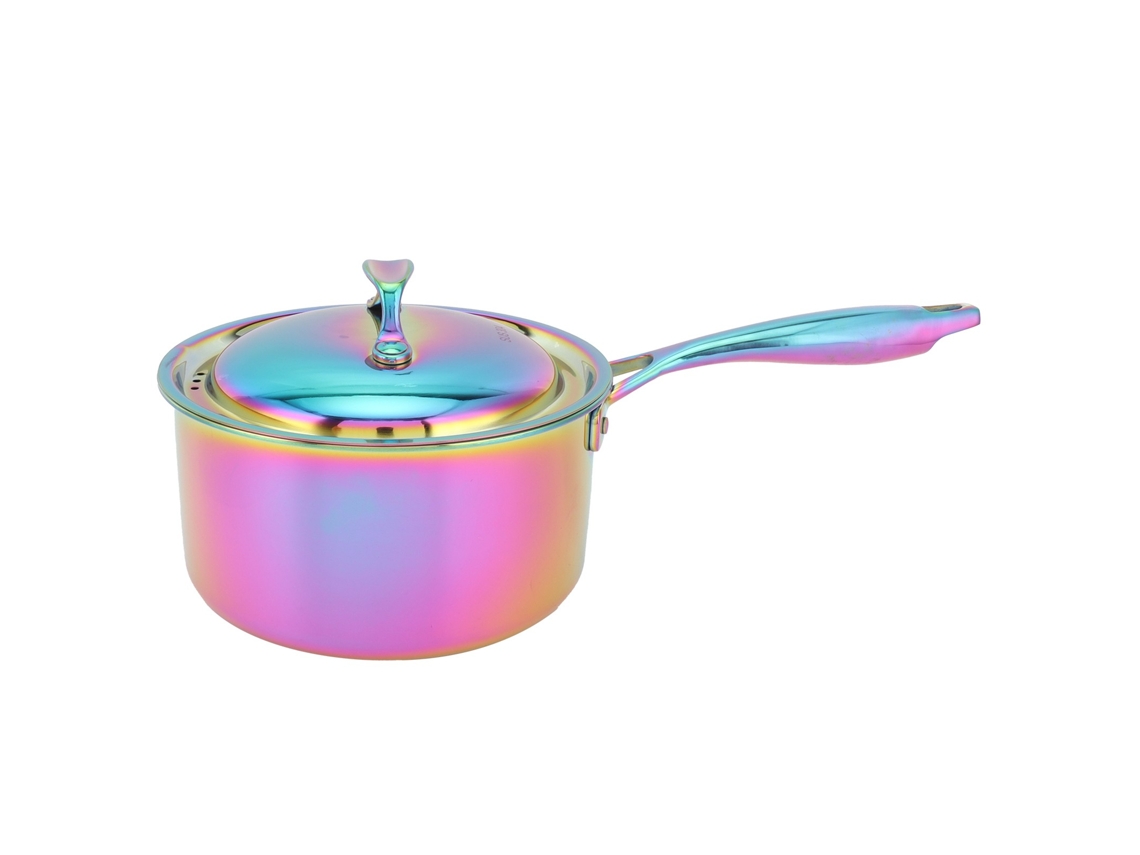 Pote De Leite Aço Inoxidável Com Tampa, Fundo 3 Camadas, Para Comida Bebê, Colorido